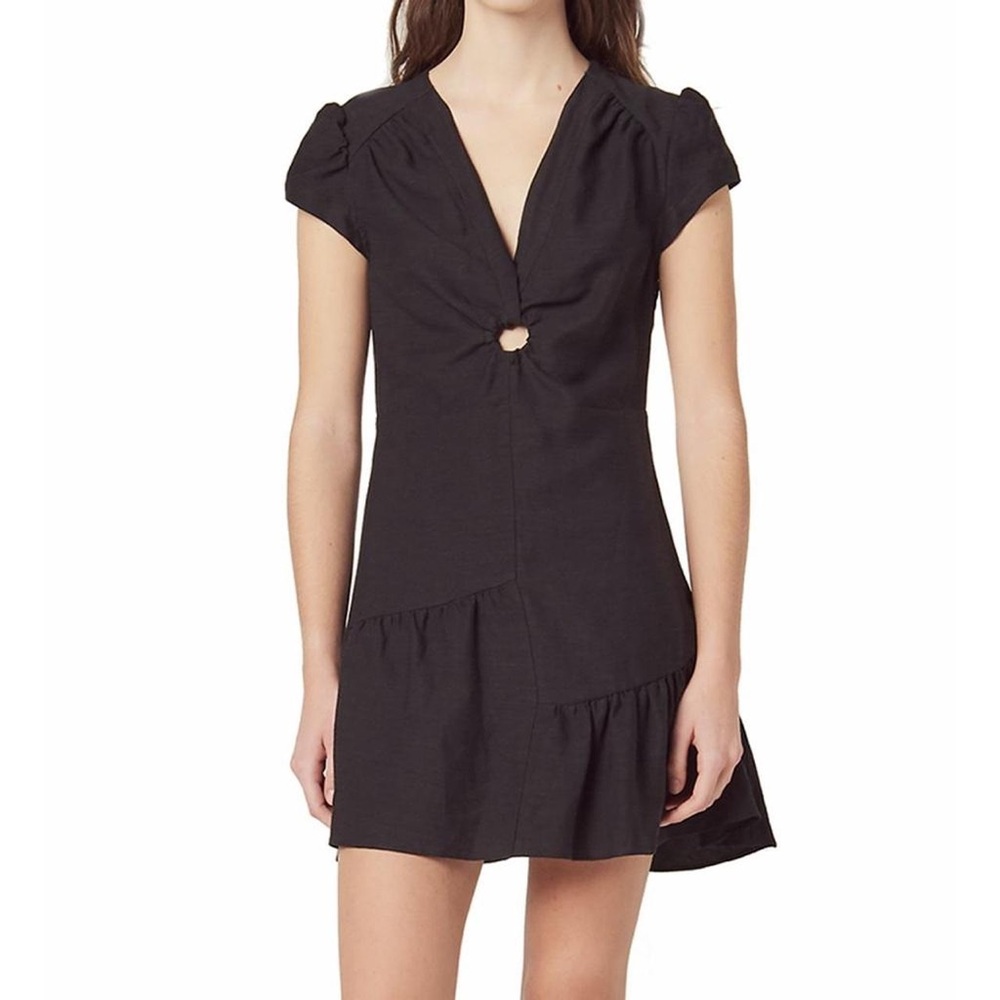 Sandro Black Linen Mini Dress